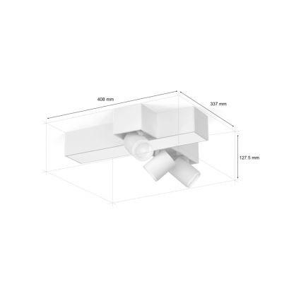 Philips - LED RGBW Dimmable spotlight Hue CENTRIS 3xGU10/4,2W/230V + LED/11W 2000-6500K