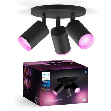 Philips - LED RGBW Dimmable spotlight Hue FUGATO 3xGU10/4,2W/230V 2000-6500K black