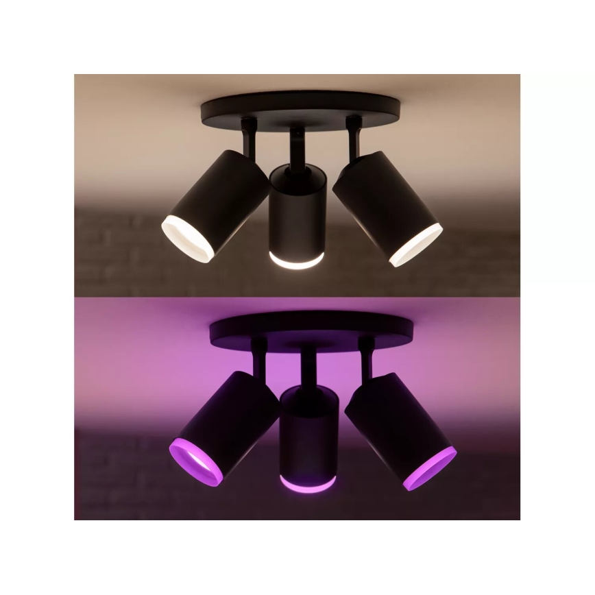 Philips - LED RGBW Dimmable spotlight Hue FUGATO 3xGU10/4,2W/230V 2000-6500K black