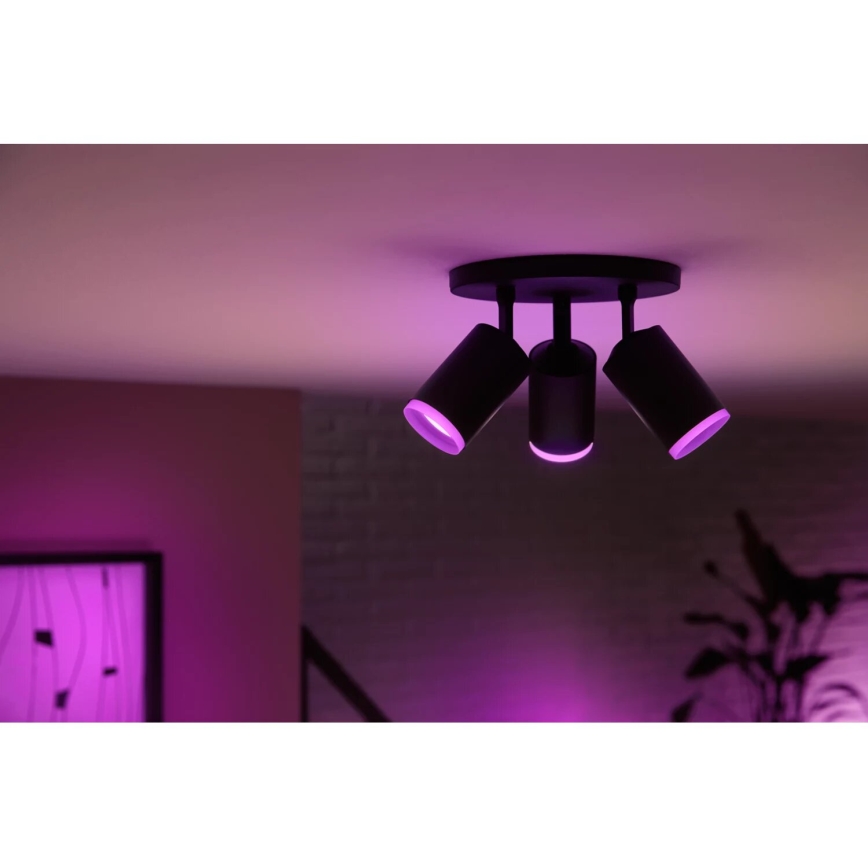 Philips - LED RGBW Dimmable spotlight Hue FUGATO 3xGU10/4,2W/230V 2000-6500K black