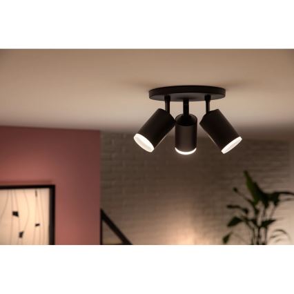 Philips - LED RGBW Dimmable spotlight Hue FUGATO 3xGU10/4,2W/230V 2000-6500K black