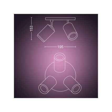 Philips - LED RGBW Dimmable spotlight Hue FUGATO 3xGU10/4,2W/230V 2000-6500K black
