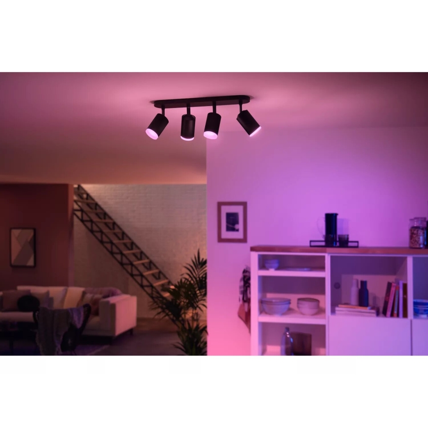 Philips - LED RGBW Dimmable spotlight Hue FUGATO 4xGU10/4,2W/230V 2000-6500K black
