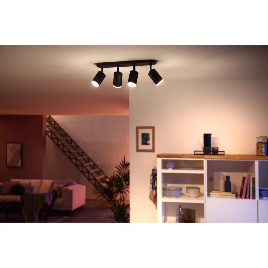 Philips - LED RGBW Dimmable spotlight Hue FUGATO 4xGU10/4,2W/230V 2000-6500K black