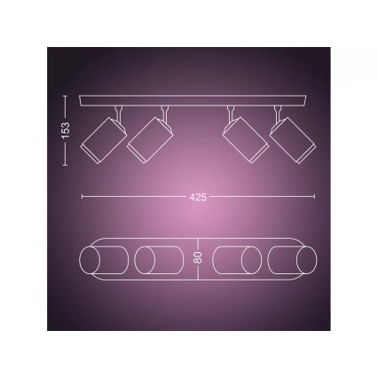 Philips - LED RGBW Dimmable spotlight Hue FUGATO 4xGU10/4,2W/230V 2000-6500K white