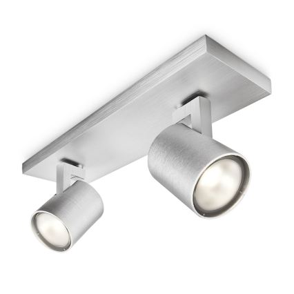 Philips - RUNNER LED RGBW Dimmable Spotlight 2xGU10/6.5W/230V 2700-6500K Matte Chrome