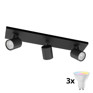 Philips - LED RGBW Dimmable spotlight RUNNER 3xGU10/6,5W/230V 2700-6500K black