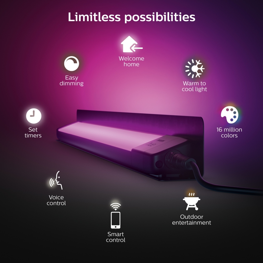 Philips - LED RGBW Dimmable outdoor light Hue White and Color Ambiance LED/20W/24V IP65