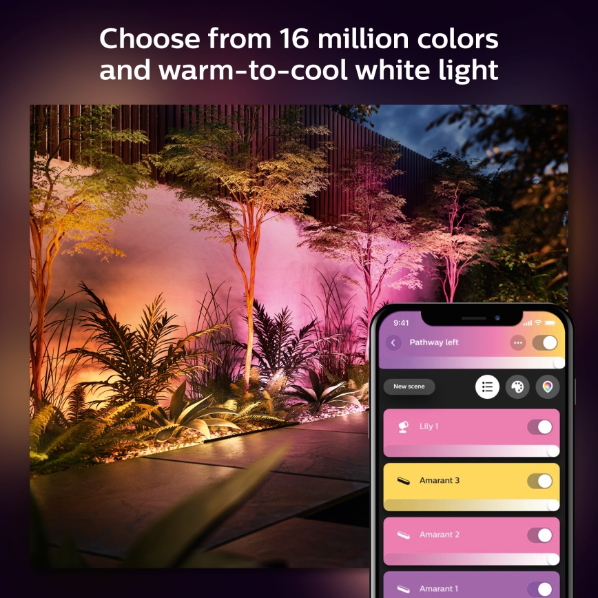 Philips - LED RGBW Dimmable outdoor light Hue White and Color Ambiance LED/20W/24V IP65