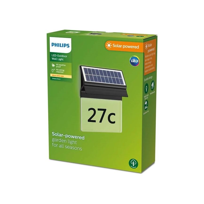Philips - LED Solar house number ENKARA LED/0,2W/3,7V 1800 mAh IP44