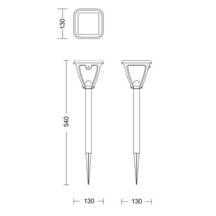Philips - LED Solar lamp VAPORA LED/1,5W/3,7V 1500 mAh IP44