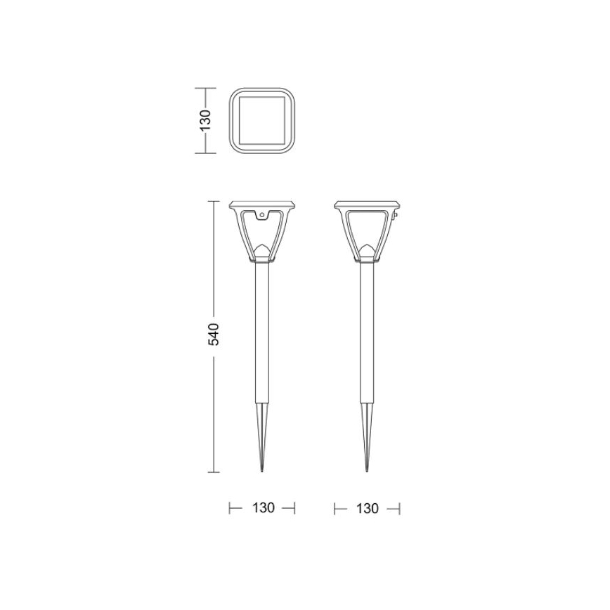 Philips - LED Solar lamp VAPORA LED/1,5W/3,7V 1500 mAh IP44