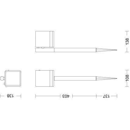 Philips - LED Solar lamp VIRONA LED/1,8W/3,7V 2700K IP44