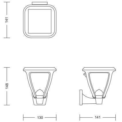 Philips - LED Solar wall light VAPORA LED/1,5W/3,7V 1500 mAh IP44