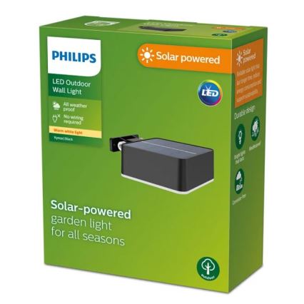 Philips - LED Solar wall light VYNCE LED/1,5W/3,7V 1500 mAh IP44