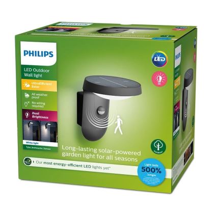 Philips - LED Solar wall light with a sensor LED/1,2W/4V 3000K IP44