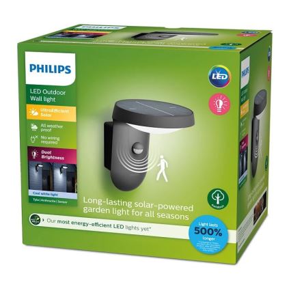 Philips - LED Solar wall light with a sensor LED/1,2W/4V 4000K IP44