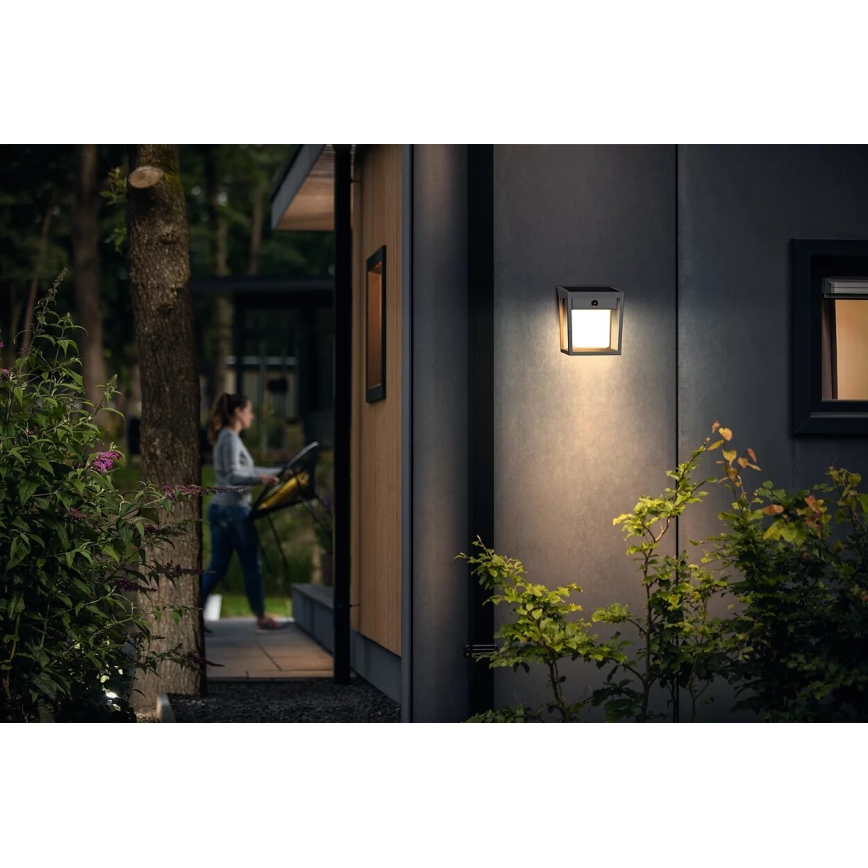 Philips - LED Solar wall light with sensor BLAISE LED/1,5W/3,7V 2600 mAh 3000K IP44