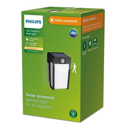 Philips - LED Solar wall light with sensor SHROUD LED/2,3W/3,7V IP44