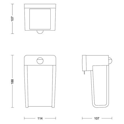 Philips - LED Solar wall light with sensor SHROUD LED/2,3W/3,7V 600 mAh IP44
