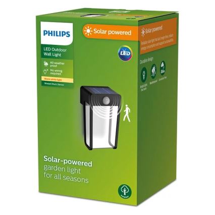 Philips - LED Solar wall light with sensor SHROUD LED/2,3W/3,7V 600 mAh IP44