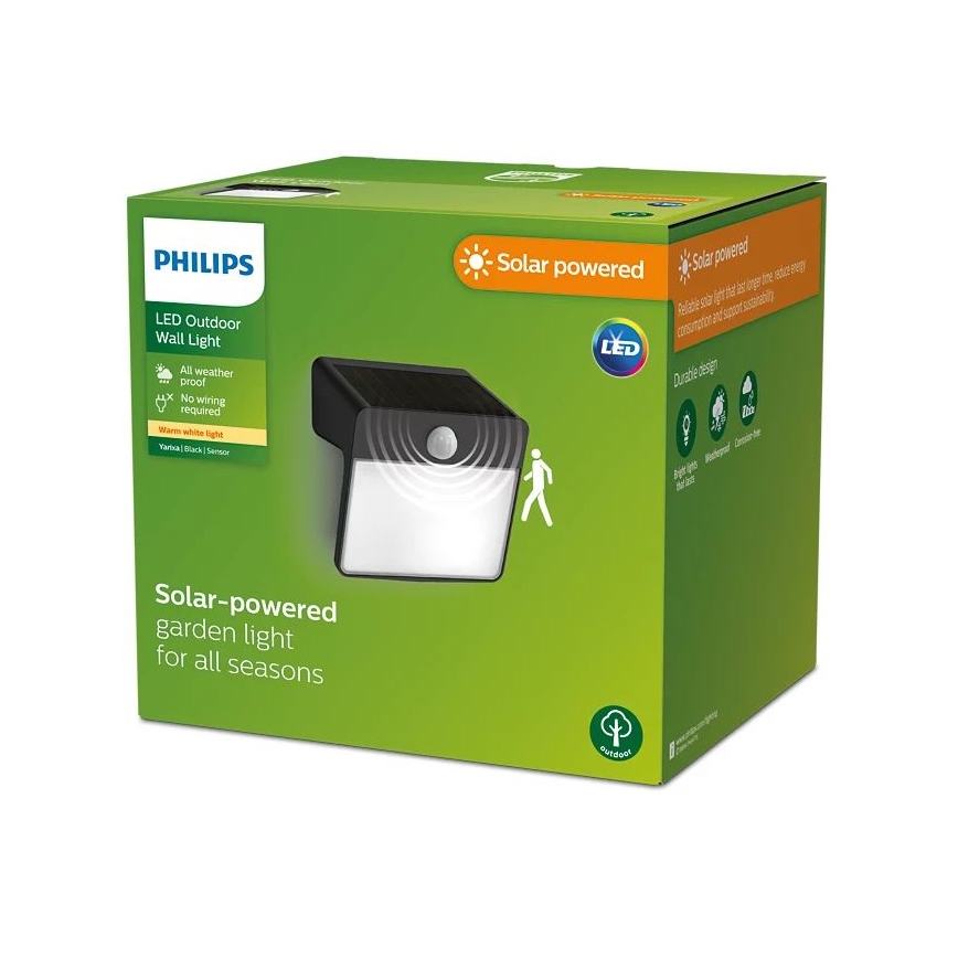 Philips - LED Solar wall light with motion and dusk sensor YARIXA LED/2,2W/3,7V 600 mAh IP44