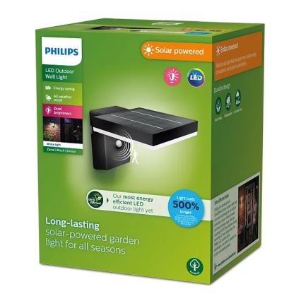 Philips - LED Solar wall light with sensor ZONAL LED/1,3W/3,7V IP44