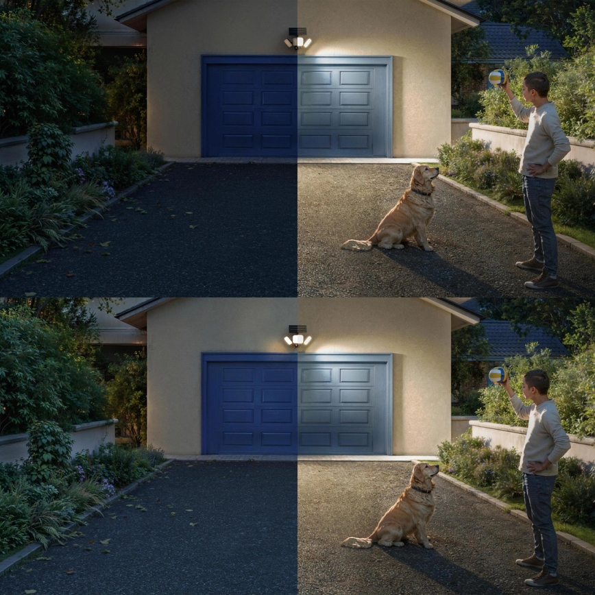 Philips - ZYREN LED Solar Wall Light with Sensor, 24.5W/3.7V, 2600 mAh, 3000K, IP65