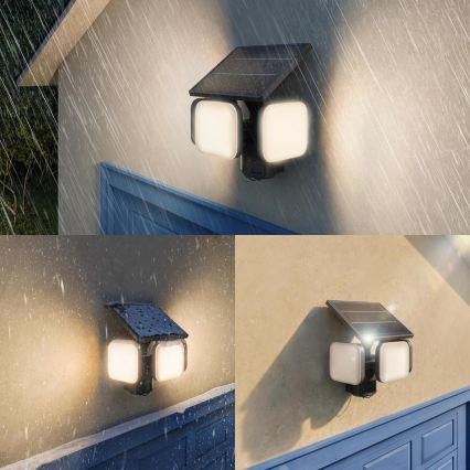 Philips - ZYREN LED Solar Wall Light with Sensor, 24.5W/3.7V, 2600 mAh, 3000K, IP65