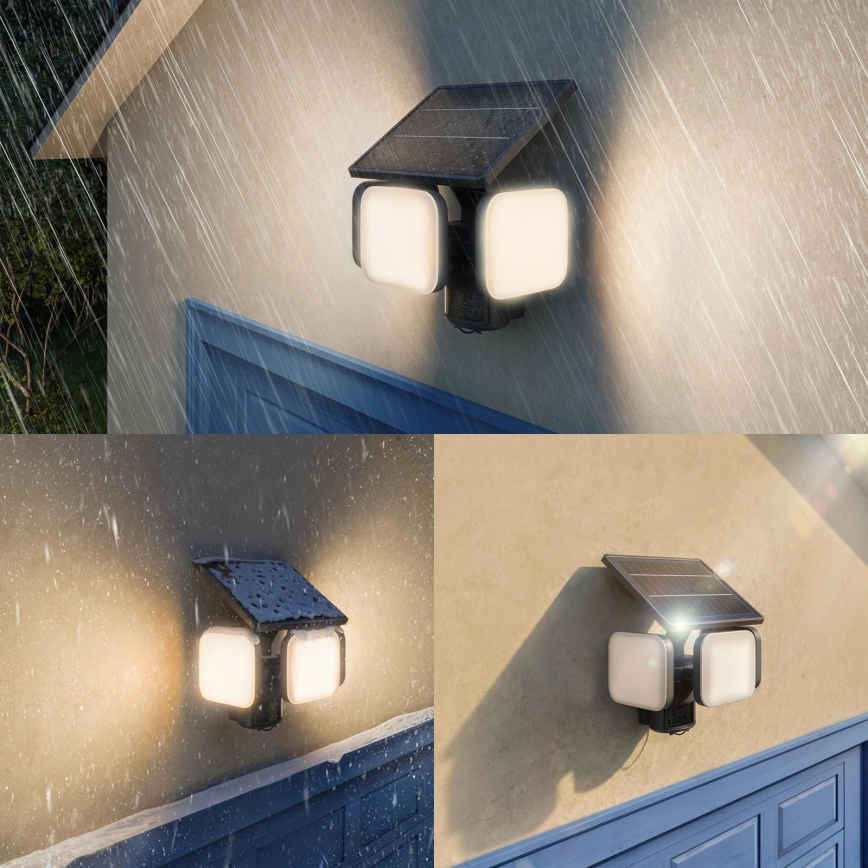 Philips - ZYREN LED Solar Wall Light with Sensor, 24.5W/3.7V, 2600 mAh, 3000K, IP65