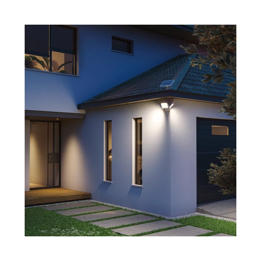 Philips - ZYREN LED Solar Wall Light with Sensor, 24.5W/3.7V, 2600 mAh, 5000K, IP65, White