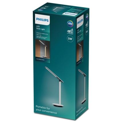 Philips - LED Dimmable touch table lamp IVORY LED/5W/5V 3000 mAh 2700/3600/5000K CRI 90