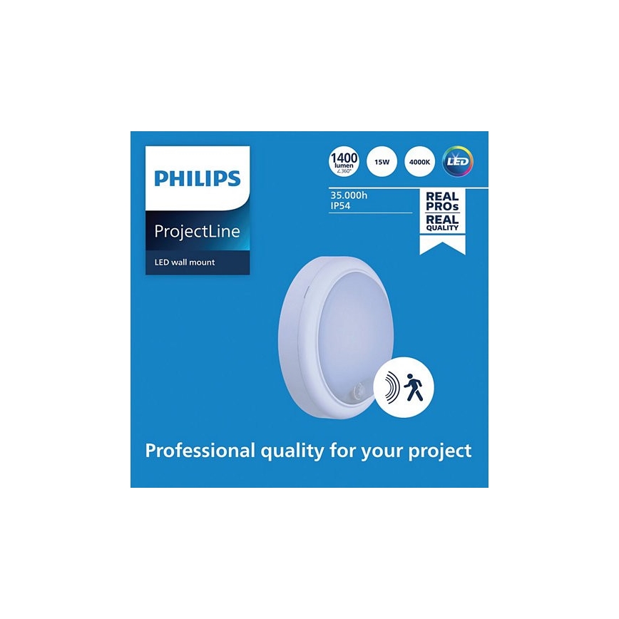 Philips - LED Wall light with a sensor PROJECTLINE LED/15W/230V IP54