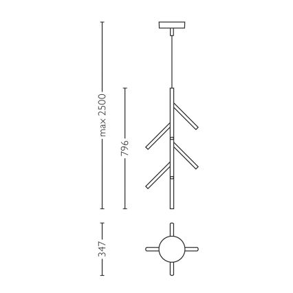 Philips Lirio 40758/11/LI - LED Pendant light BRANCHES 9xLED/5W