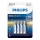Philips LR03E4B/10 - 4 pcs Alkaline battery AAA ULTRA ALKALINE 1,5V 1250mAh