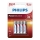 Philips LR03P4B/10 - 4 pcs Alkaline battery AAA POWER ALKALINE 1,5V 1150mAh