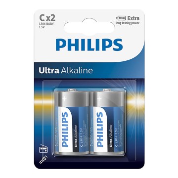 Philips LR14E2B/10 - 2 pcs Alkaine battery C ULTRA ALKALINE 1,5V 7500mAh