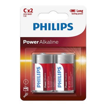 Philips LR14P2B/10 - 2 pcs Alkaline battery C POWER ALKALINE 1,5V 7200mAh