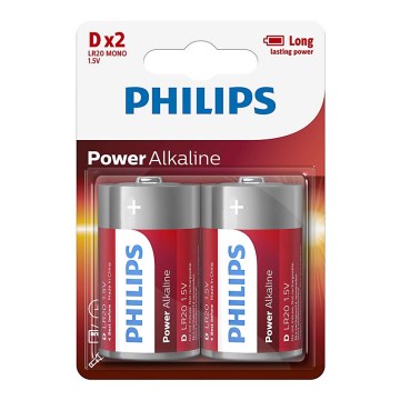Philips LR20P2B/10 - 2 pcs Alkaline battery D POWER ALKALINE 1,5V 14500mAh