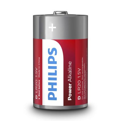 Philips LR20P2B/10 - 2 pcs Alkaline battery D POWER ALKALINE 1,5V 14500mAh