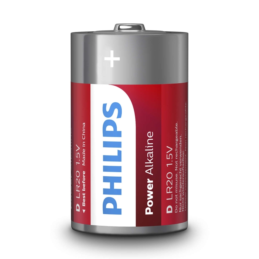 Philips LR20P2B/10 - 2 pcs Alkaline battery D POWER ALKALINE 1,5V 14500mAh