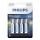 Philips LR6E4B/10 - 4 pcs Alkaline battery AA ULTRA ALKALINE 1,5V 2800mAh