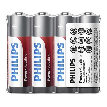 Philips LR6P4F/10 - 4 pcs Alkaline battery AA POWER ALKALINE 1,5V 2600mAh