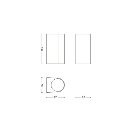 Philips Massive 17102/47/10 - Outdoor wall light NANTES 2xGU10/35W/230V