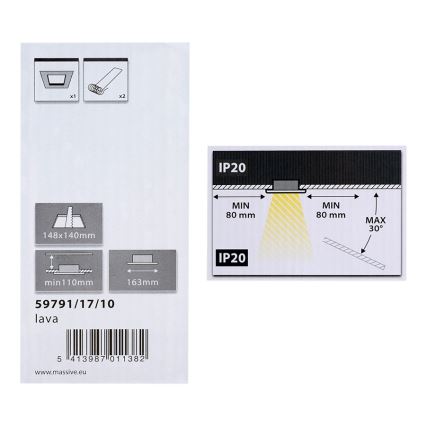 Philips Massive 59791/17/10 - Downlight LAVA 2xE27/14W/230V