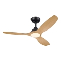 Philips - OLAS Dimmable LED Ceiling Fan LED/24W/230V Ø 132 cm Black/Brown + Remote Control