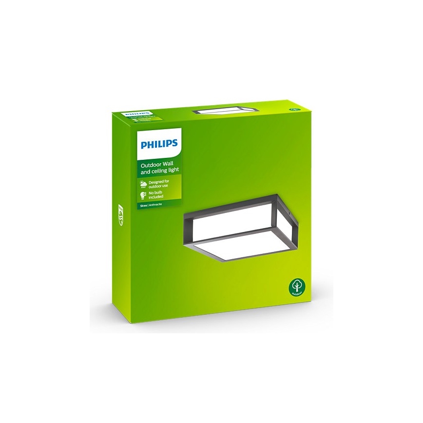 Philips - Outdoor ceiling light SKIES 2xE27/14W/230V IP44 anthracite