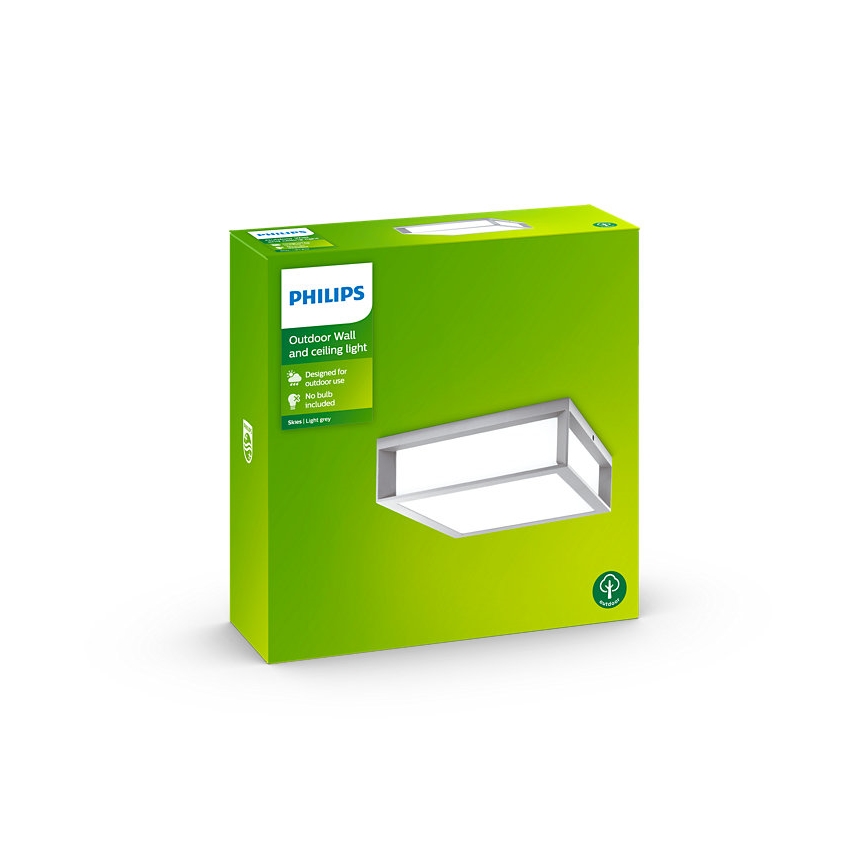 Philips - Outdoor ceiling light 2xE27/14W/230V IP44 grey