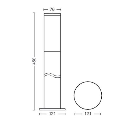 Philips - Outdoor lamp 1xE27/20W/230V 45 cm IP44