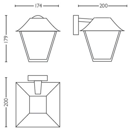 Philips - Outdoor wall light 1xE27/60W/230V IP44